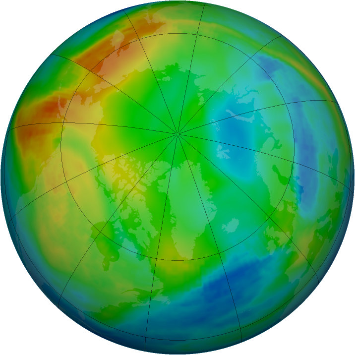Arctic ozone map for 18 December 1982